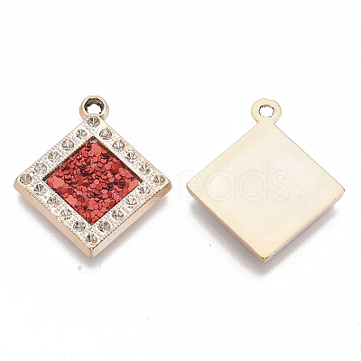 UV Plating Acrylic Pendant Rhinestone Settings PACR-R245-09-1