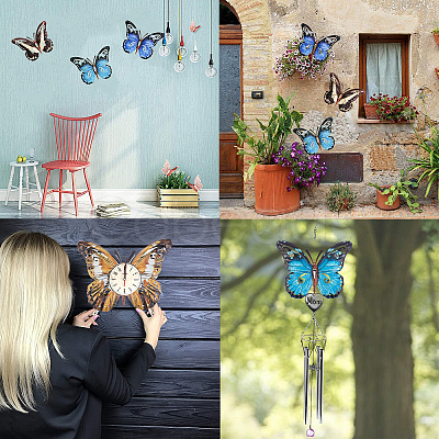 Gorgecraft Butterfly Iron Art Wall Hanging Decorations Creative Butterfly Decoration Vintage Wall Decor Christmas Party Decoration DIY-GF0001-82-1