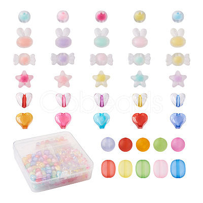 400Pcs 8 Style Acrylic Beads TACR-PJ0001-02-1