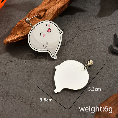 Funny Ghost Resin Stud Earrings FQ7166-2-1