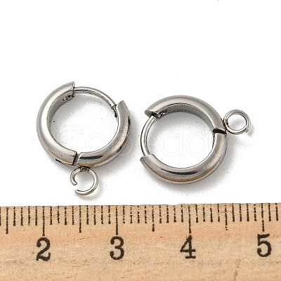 Tarnish Resistant 201 Stainless Steel Huggie Hoop Earring Findings STAS-P283-01Y-P-1