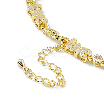 Brass Micro Pave Cubic Zirconia Chain Bracelets BJEW-P288-08G-1