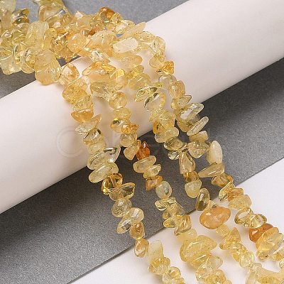 Natural Citrine Chip Beads Strands X-G-D093-A03-1