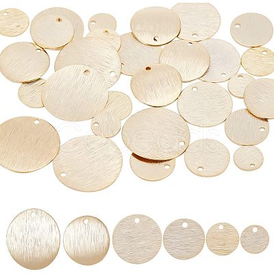 HOBBIESAY 36Pcs 6 Style Brass Pendants KK-HY0001-30-1