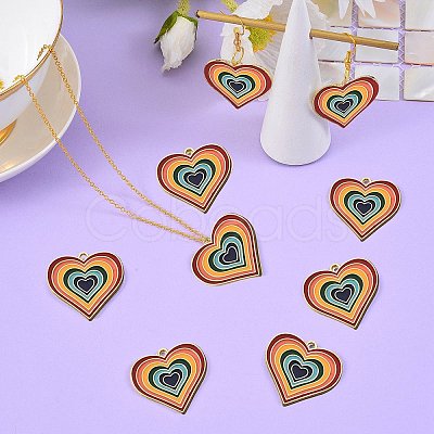 20Pcs 2 Colors Alloy Enamel Pendants ENAM-SZ0002-36-1