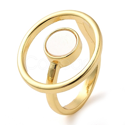 Shell Finger Ring for Women RJEW-Z060-01G-02-1