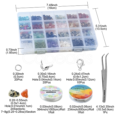 DIY Gemstone Bracelet Necklace Making Kit DIY-YW0006-40-1