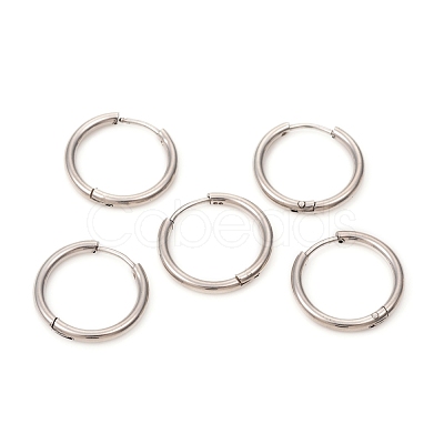 Tarnish Resistant 201 Stainless Steel Huggie Hoop Earrings EJEW-L250-01J-P-1