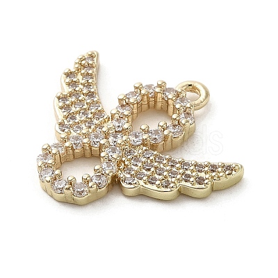 Brass Micro Pave Clear Cubic Zirconia Pendants KK-M275-60G-1