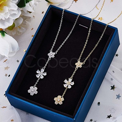 Clear Cubic Zirconia Flower Laria Necklace JN1062B-1