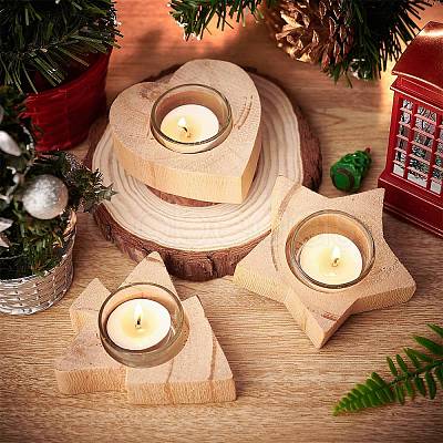 Natural Wood Candle Holder WOOD-PH0001-07-1