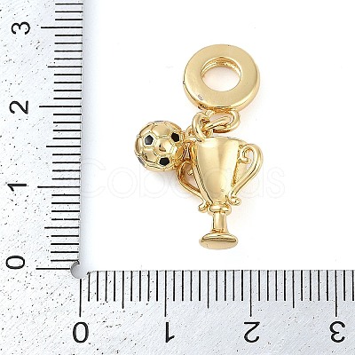 Rack Plating Brass Micro Pave Cubic Zirconia European Dangle Charms KK-P287-33B-G-1