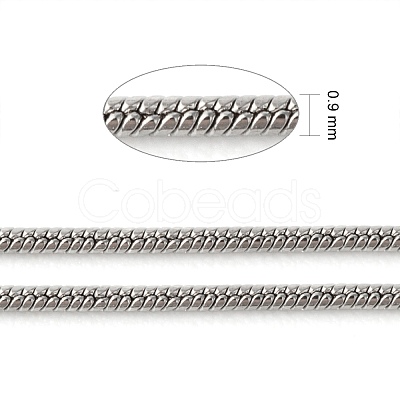 Tarnish Resistant 304 Stainless Steel Round Snake Chains CHS-K001-06-1