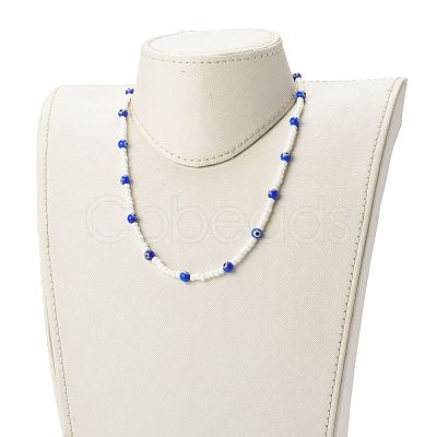 Glass Beaded Necklace NJEW-JN03575-1