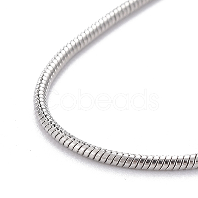 Tarnish Resistant 304 Stainless Steel Round Snake Chain Bracelet Making BJEW-F412-01P-1