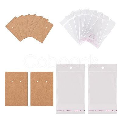 200Pcs 2 Style Cardboard Display Cards and OPP Cellophane Bags CDIS-LS0001-05B-1