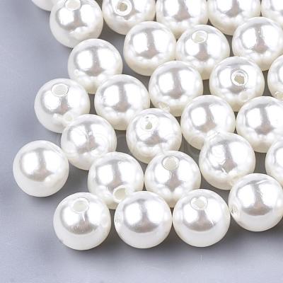 Imitation Pearl Acrylic Beads SACR-S028-01-1