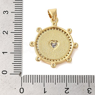 Brass Micro Pave Cubic Zirconia Pendants KK-K385-131G-1