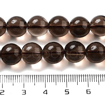 Natural Smoky Quartz Round Beads Strands G-E329-10mm-38A-1