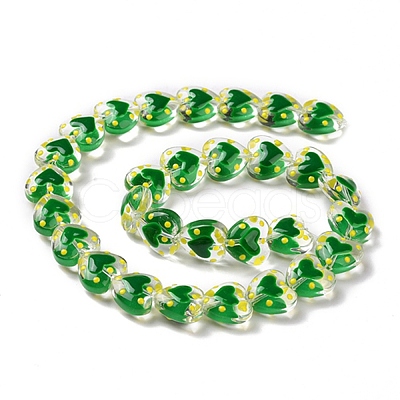 Glass Heart Beads GLAA-D005-01C-1