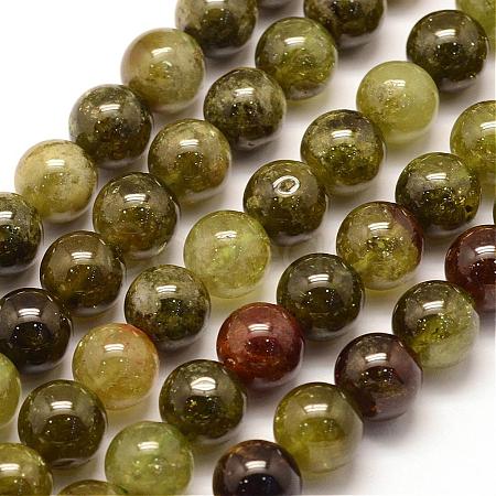 Natural Green Green Garnet Beads Strands G-G661-6mm-1