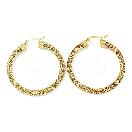 PVD Vacuum Plating 304 Stainless Steel Hoop Earrings for Women EJEW-G401-05C-G-1