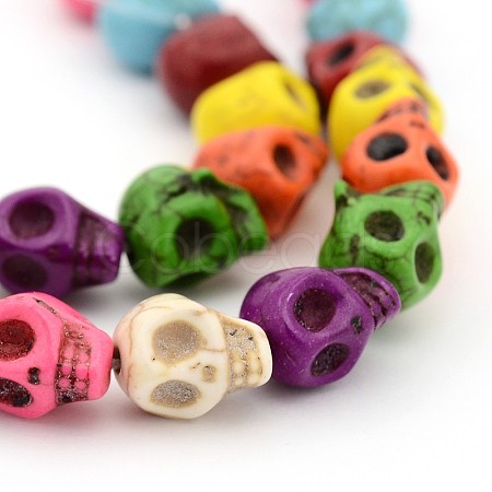 Synthetic Turquoise Skull Beads Strands for Halloween Jewelry Making X-TURQ-H037-2-1