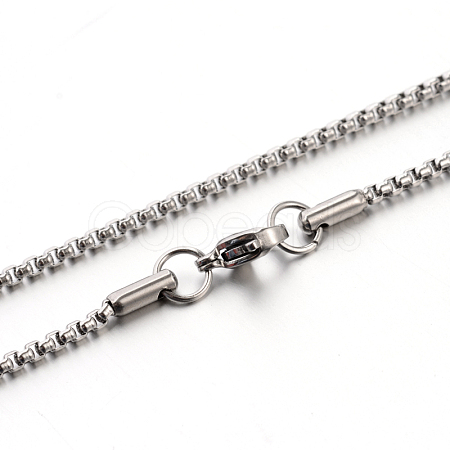 304 Stainless Steel Box Chain Necklaces STAS-M174-002-1