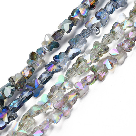 Electroplate Transparent Glass Beads Strands EGLA-N002-20A-1