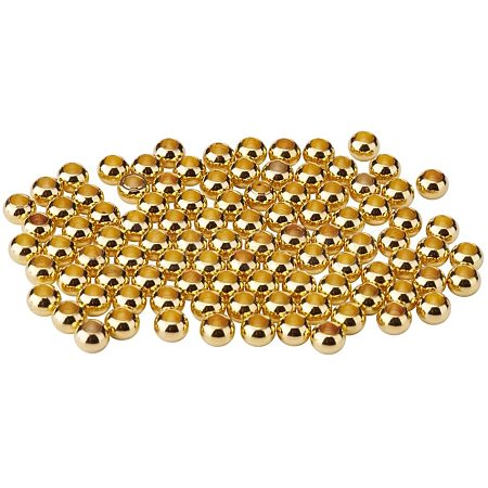 Golden 6x4m Brass Spacer Beads Flat Round Jewelery Findings KK-PH0004-16G-1