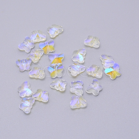 Transparent Electroplate Glass Beads GLAA-P037-02B-AB04-1