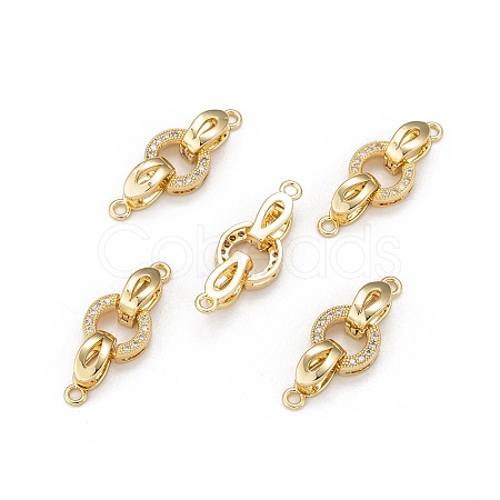 Brass Micro Pave Cubic Zirconia Fold Over Clasps X-KK-P164-12G-1