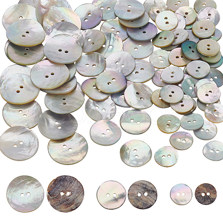   3 Style Natural Akoya Shell Buttons DIY-PH0009-79-1