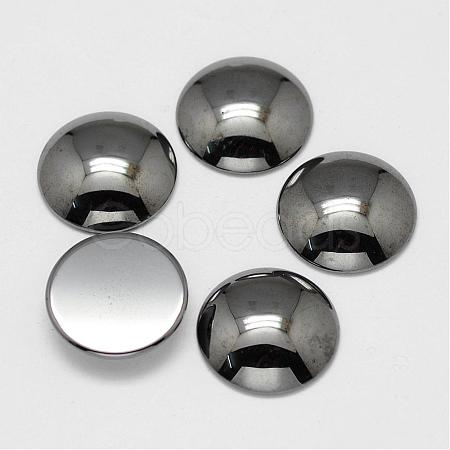 Non-magnetic Synthetic Hematite Cabochons G-P162-05-18mm-1