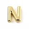 Brass Pendants, Real 18K Gold Plated, Letter N, 8.5x7x3mm, Hole: 1.2mm