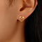 Elegant Vintage Gold Plated Stainless Steel Heart Stud Earrings for Women, Fashionable and Versatile