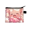 Polyester Wallets, Rectangle with Cat Pattern Makeup Bags, Hot Pink, 11x13.5cm