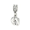 Rack Plating Brass European Dangle Charms, Footprint Large Hole Pendants, Lead Free & Cadmium Free, Antique Silver, 24mm, Hole: 4.5mm