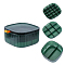 PET Plastic Multi-layered Jewerly Box, for Earrings Necklaces Rings Storags, Square, Dark Green, 15x15x7.5cm