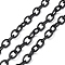 Oval Oxidation Aluminum Cable Chains,  Unwelded, Electrophoresis Black, Link: 11~12x8~9x2mm, about 30 yards/roll