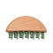 Natural Green Aventurine Scalp Massager, Wood Head Scalp Comb, for Head Stress Relax Massage Tool, Natural Gemstone Scalp Massager, Half Round, 51x99x22mm