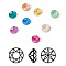 K9 Glass Rhinestone Cabochons, Mocha Fluorescent Style,  Pointed Back, Faceted, Diamond, Mixed Color, 1x1mm