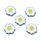 Opaque Acrylic Beads, with Enamel, Sunflower, Light Sky Blue, 24.5x23x4mm, Hole: 1.5mm