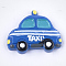 Resin Cabochons, Taxi, Royal Blue, 22x26x5mm