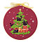 Christmas Pattern DIY Embroidery Kit, including Embroidery Needles & Thread, Cotton Linen Cloth, Christmas Tree, 300x300mm