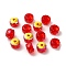 Electroplate Transparent Glass Beads, Faceted, AB Color, Rondelle, Red, 7.5x4.5mm, Hole: 1.2mm