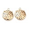 Brass Combinable Pendant, Flat Round Charm, Real 18K Gold Plated, 22x18.5x4.5mm, Hole: 1.2mm and 2mm.