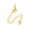 Rack Plating Brass Ends with Chain and Lobster Claw Clasps, Long-Lasting Plated, Lead Free & Cadmium Free, Heart, Golden, 72mm