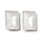 Glass Rhinestone Cabochons, Point Back & Back Plated, Faceted, Rectangle, Crystal, 14x10x6.5mm