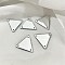 Sew On Mirror Rhinestones, Triangle Acrylic Pieces, with Holes for Costume Evening Dresses Clothing Wedding Dress Decoration, Silver, 23x23x1.3mm, Hole: 1.2mm